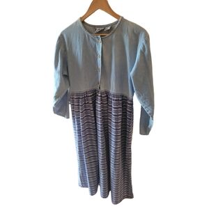 Vintage Bill Blass Cottage Core Granny Wear Country Chambrey Plaid Dress Size 10